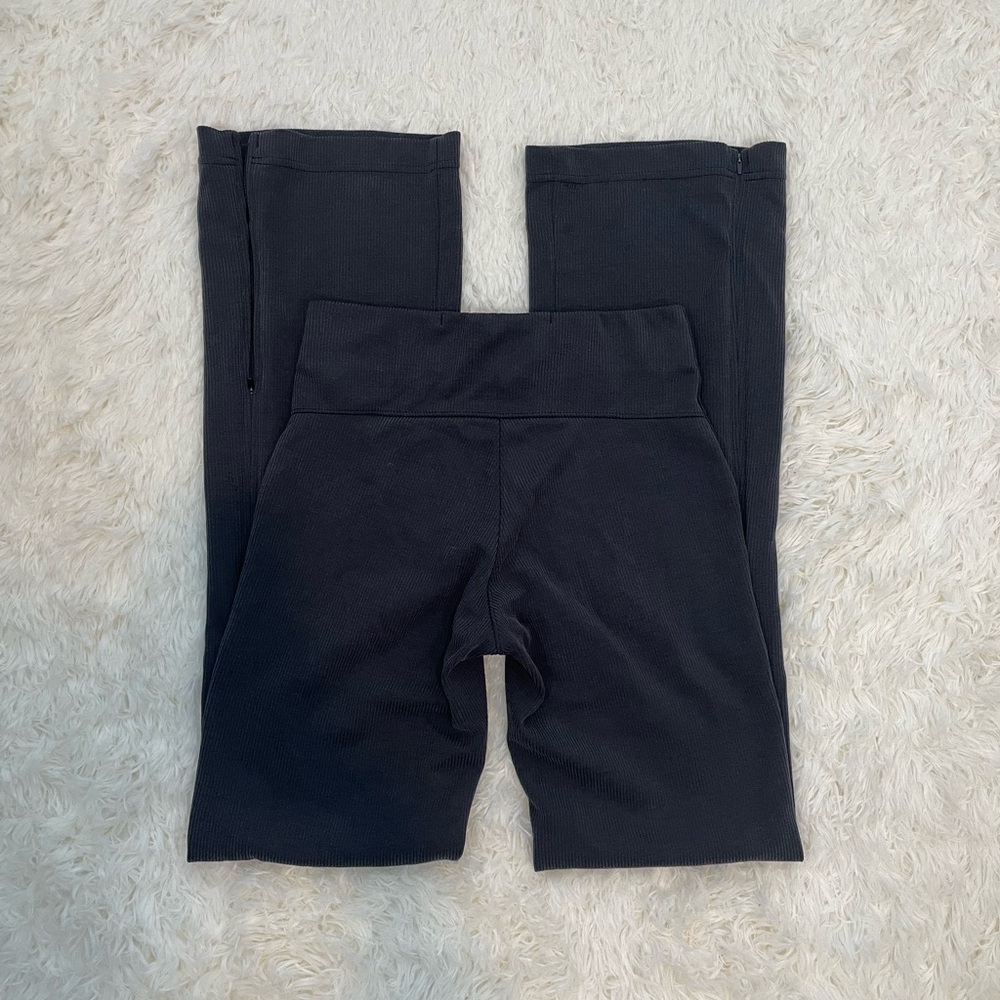 Lululemon Brushed Softstreme Ribbed Zip Flared Pant 32.5" Black